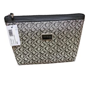 Guess Monogram Black and Gray Cosmetic Bag